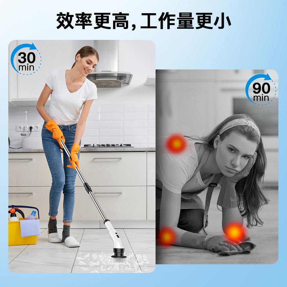 Multifunctional Automatic Cleaning Arm 9-in -1 Wireless Electric Multifunctional Cleaning Brush Bathroom Telescopic Washing Household Bathtub